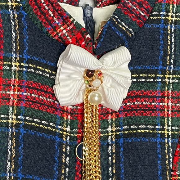 Irpa Lyra Girls Red Tartan Plaid Classic Dress 10Y New - Picture 3 of 8